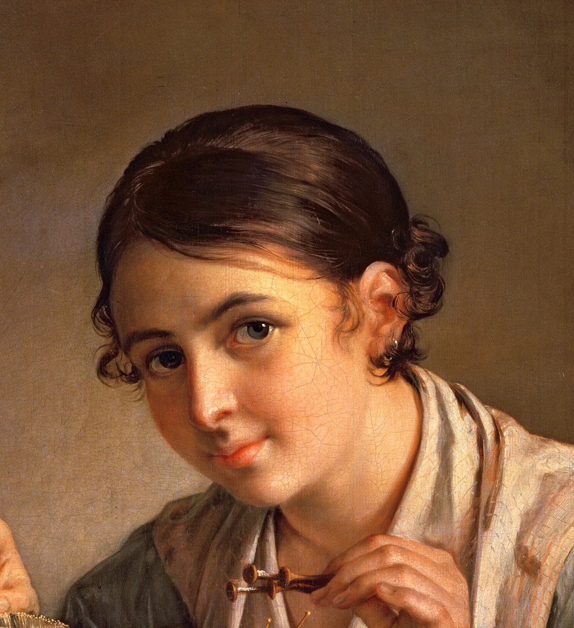 The Lacemaker, 1823 (detail) by Vasili Andreevich Tropinin