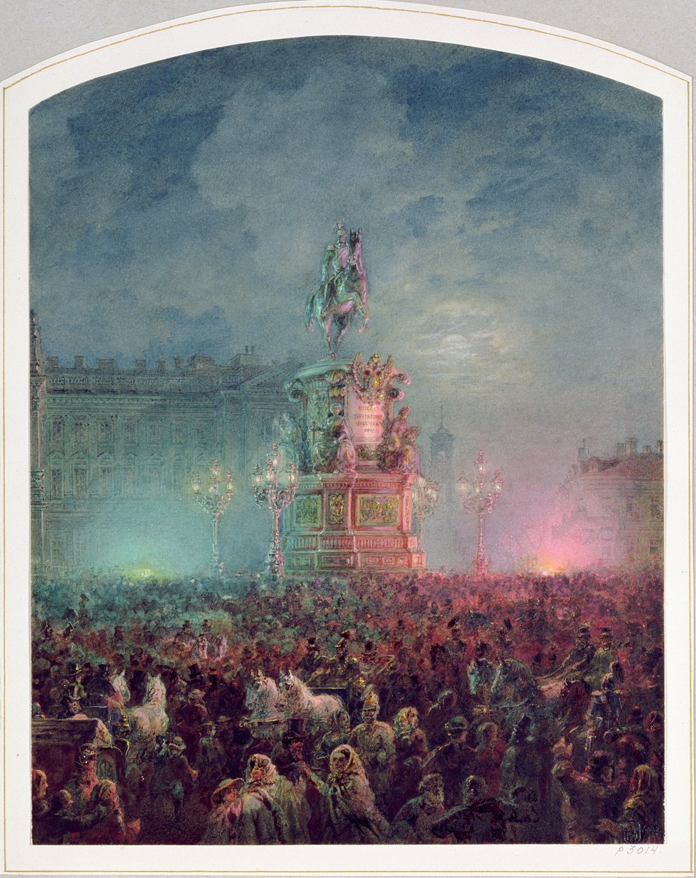 The Unveiling of the Nicholas I Memorial in St. Petersburg, 1857 by Vasili Semenovich Sadovnikov