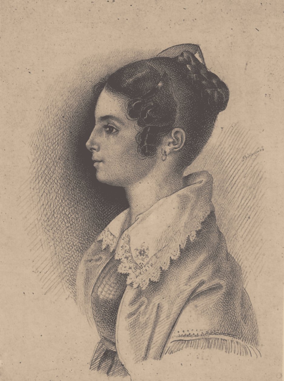 Countess Vera Fyodorovna Vyazemskaya, née Gagarina by Vasili Fyodorovich Binemann