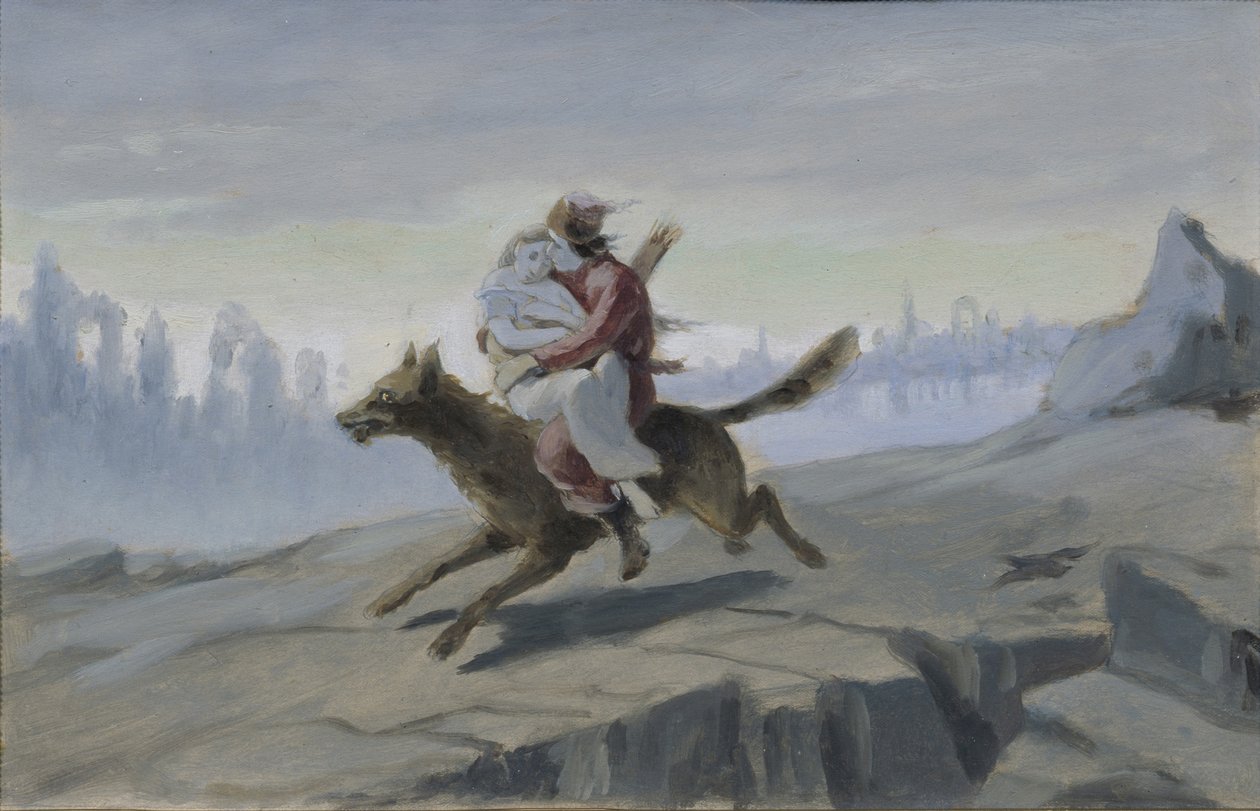 Ivan Tsarevich Riding the Gray Wolf by Vasili Grigorevich Perov