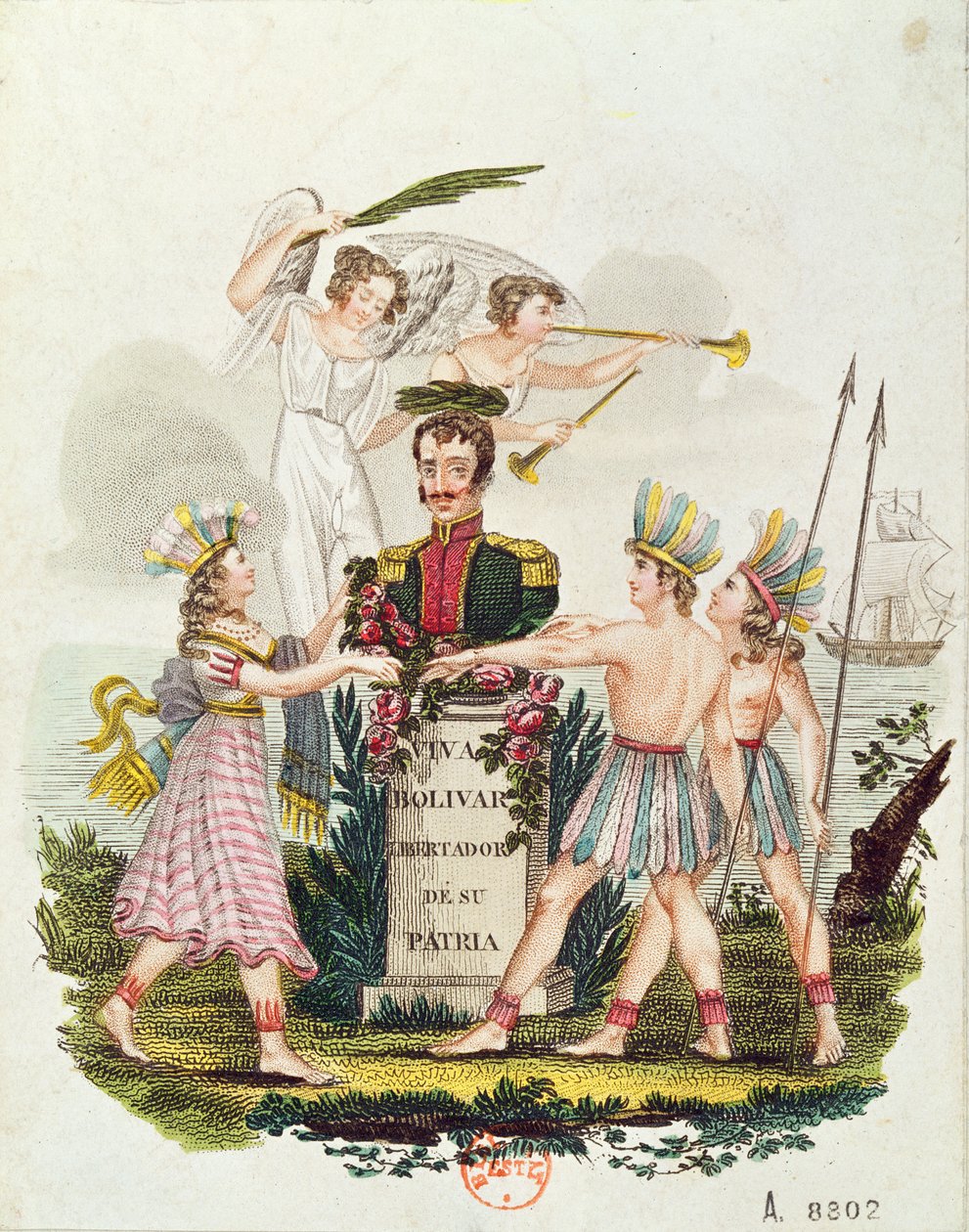 Popular Imagery Extolling Bolivar, c.1840 by Venezuelan School