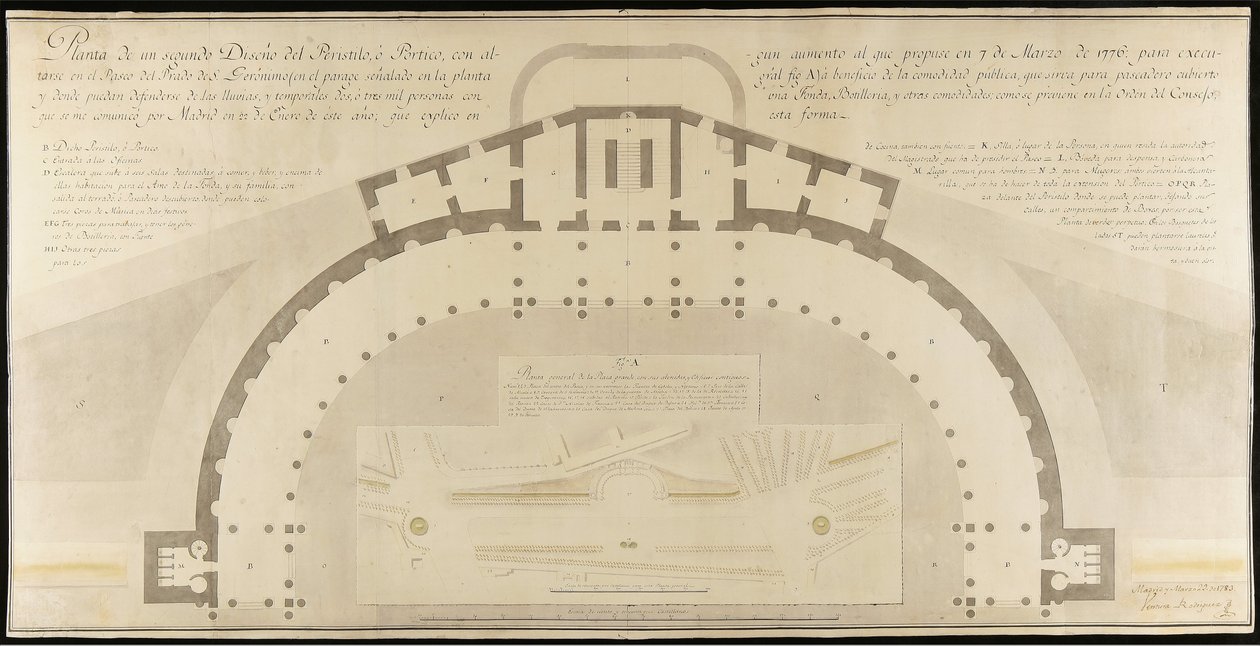 Peristyle for the Prado Promenade of San Jerónimo by Ventura Rodríguez