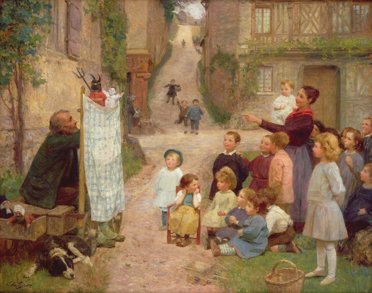 The Puppet Show by Victor Gabriel Gilbert: Fine art print