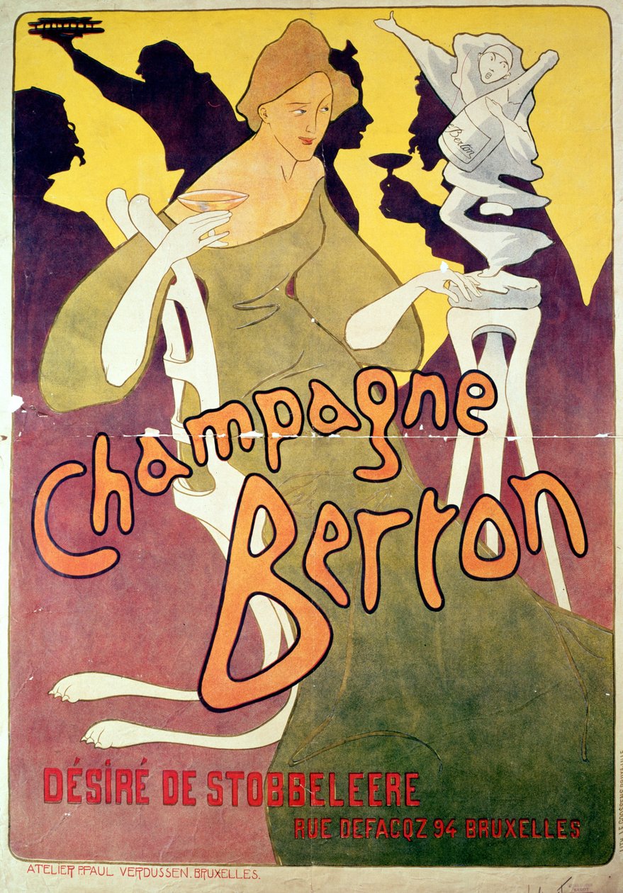 Champagne Berton, printed by Josse Goosens, c.1900 by Victor Mignot