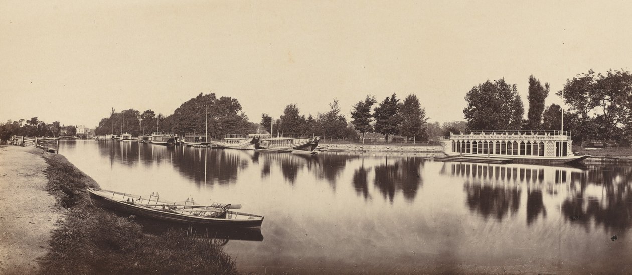 Barges at Oxford by Victor A Prout