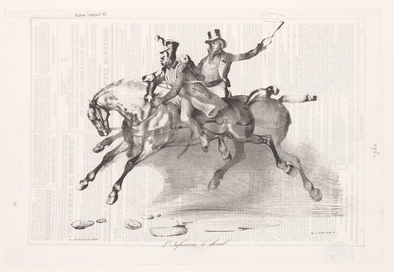 Caricature of the Infantry on Horseback by Victor Adam