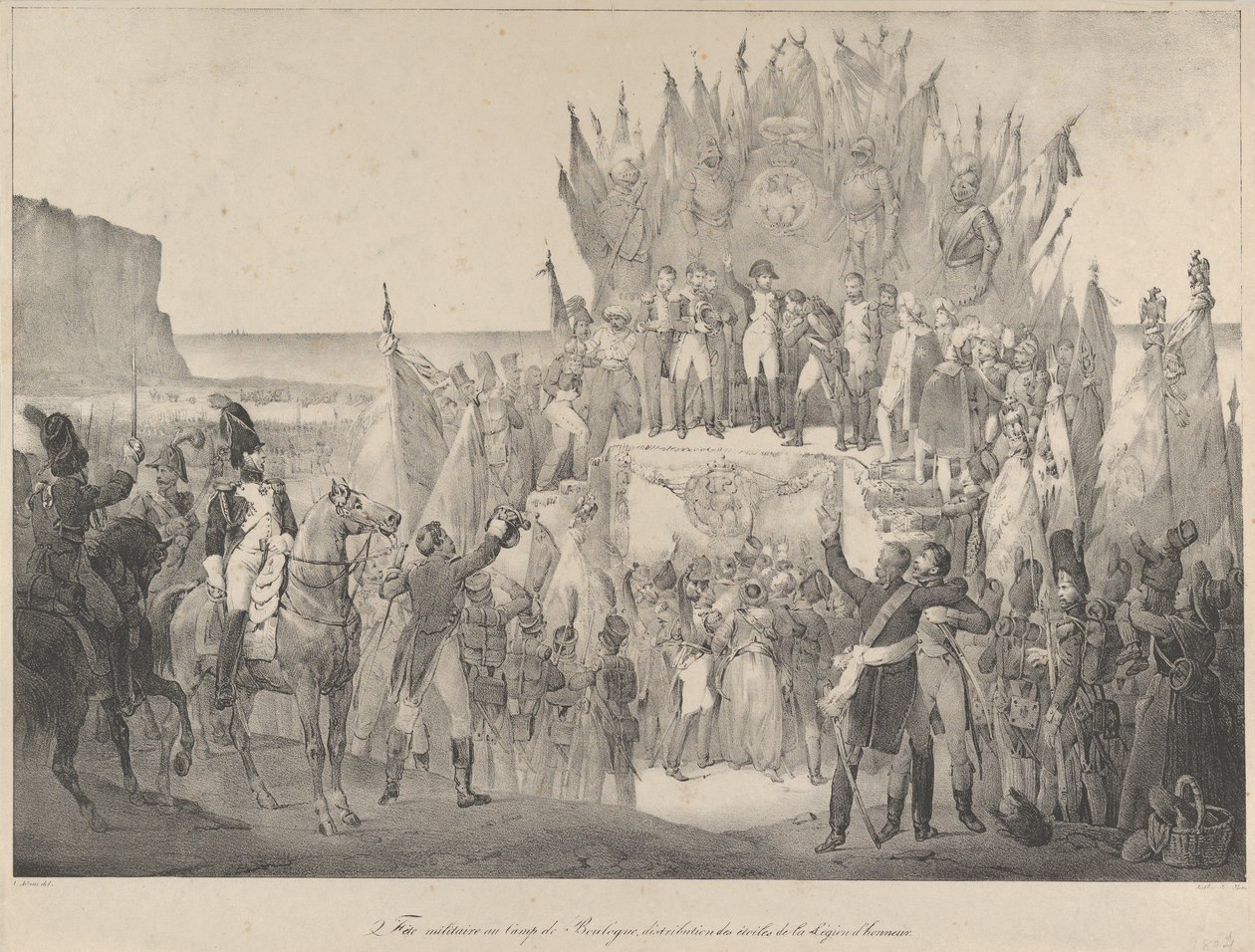 Military Festival at Boulogne with Napoleon Distributing Stars of the Legion of Honor by Victor Adam