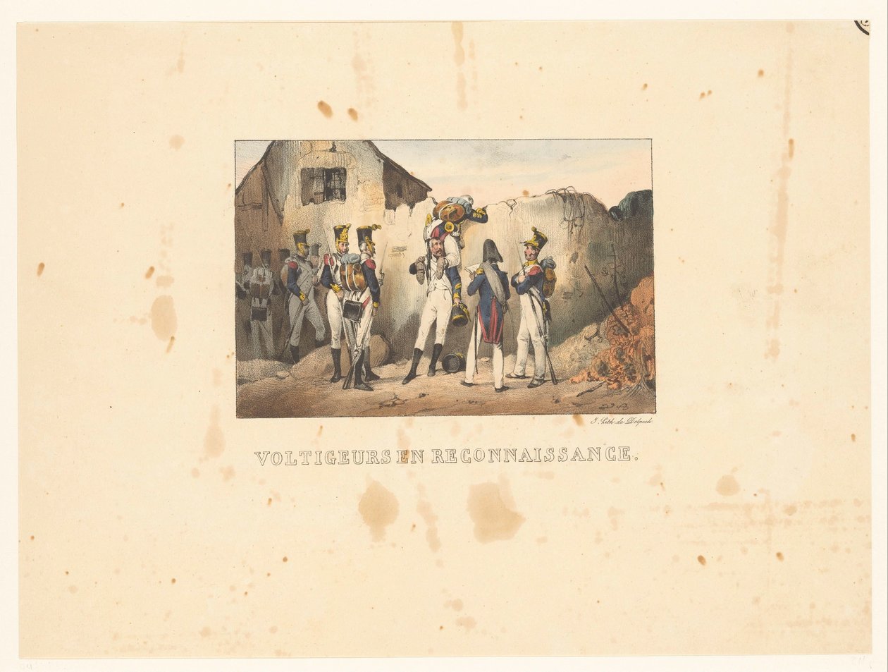 Voltigeurs on Reconnaissance (Voltigeurs en reconnaissance) (Military Scenes) by Victor Adam