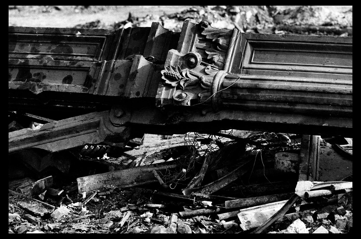 Demolition of the central market in Paris, in August 1971 (b/w photo) by Victor Baltard