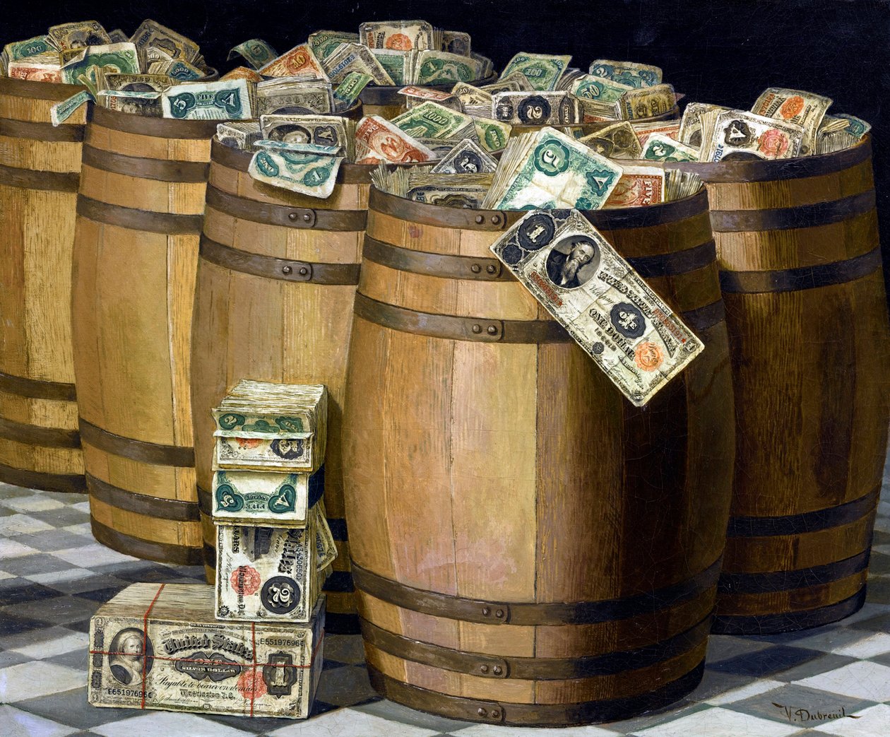 Barrels of Money by Victor Dubreuil