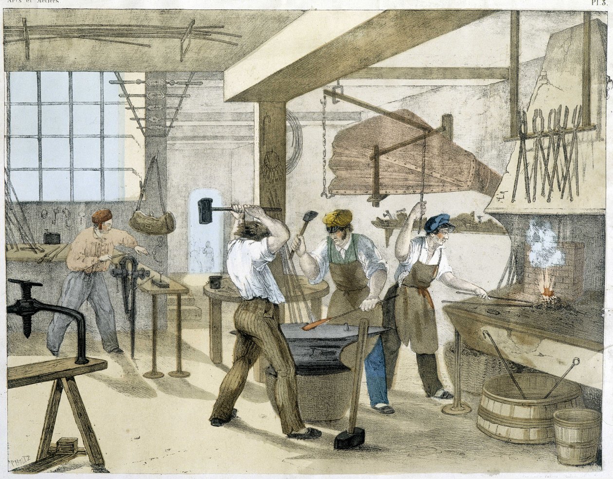 The Locksmith, Litho of Janson. 19th Century by Victor Janson