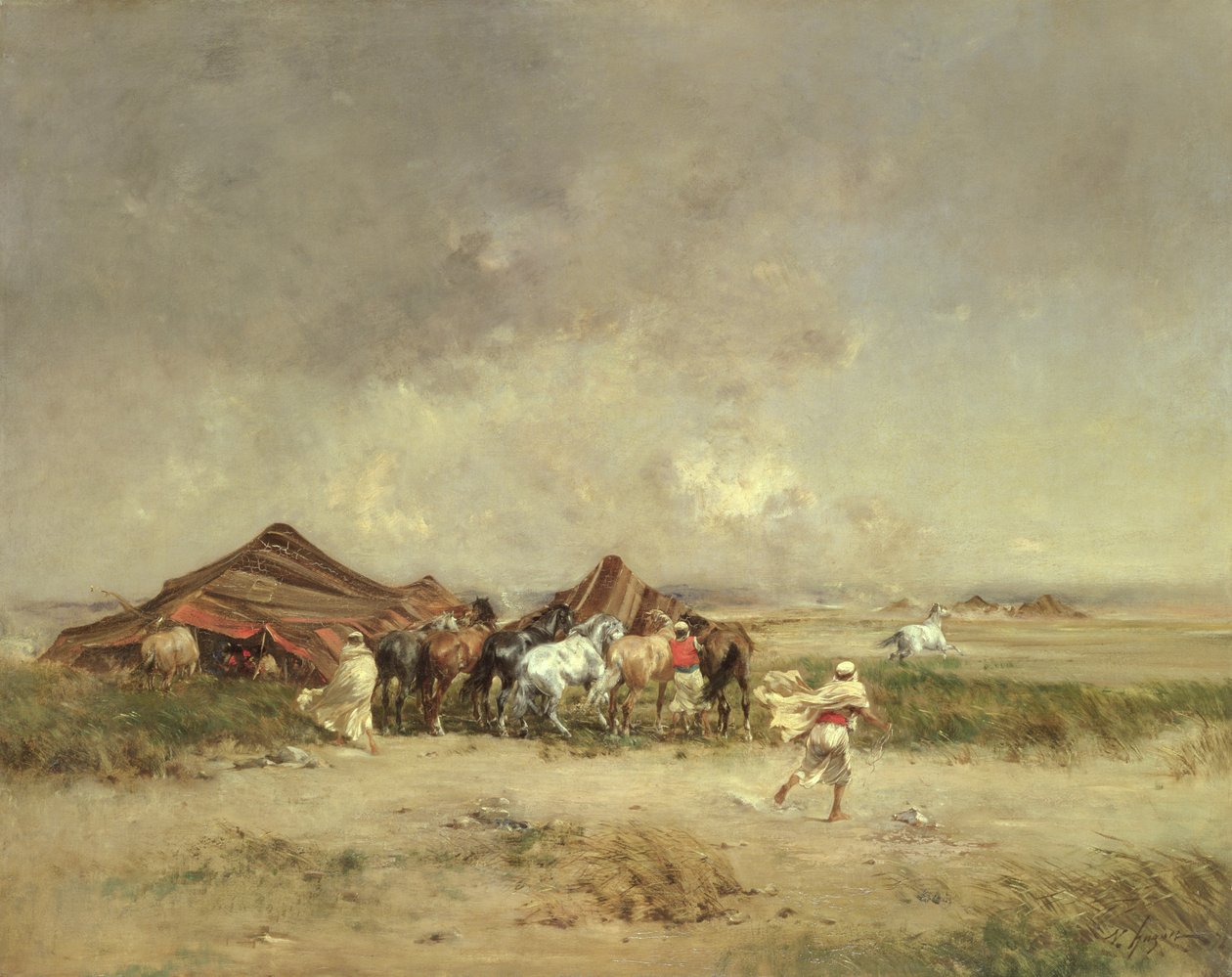 Arab Encampment by Victor-Pierre Huguet