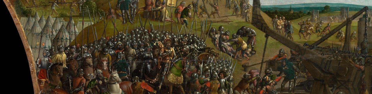 Conquest of Jerusalem by Titus (predella) by Vienna Master of Mary of Burgundy
