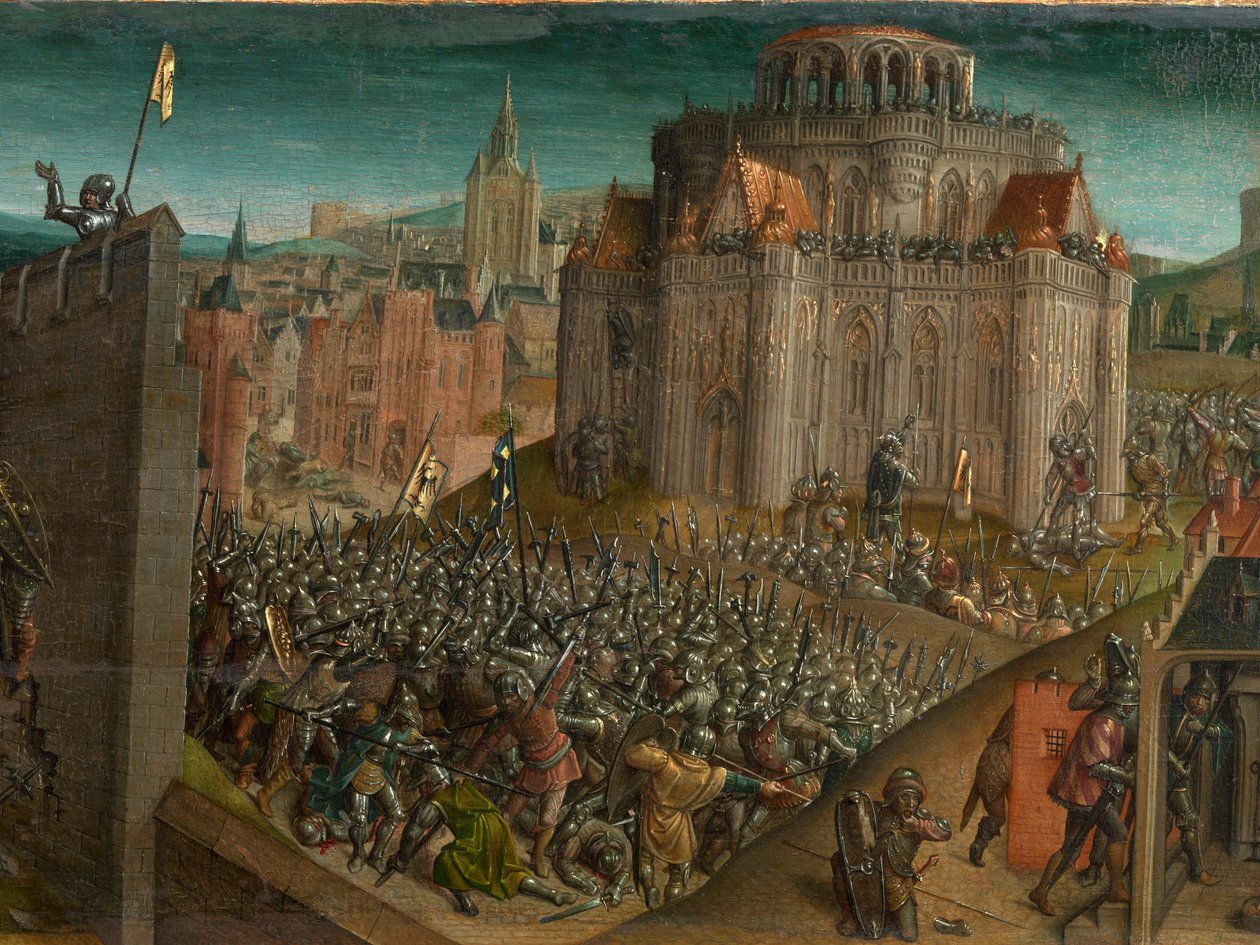 Conquest of Jerusalem by Titus (predella) by Vienna Master of Mary of Burgundy