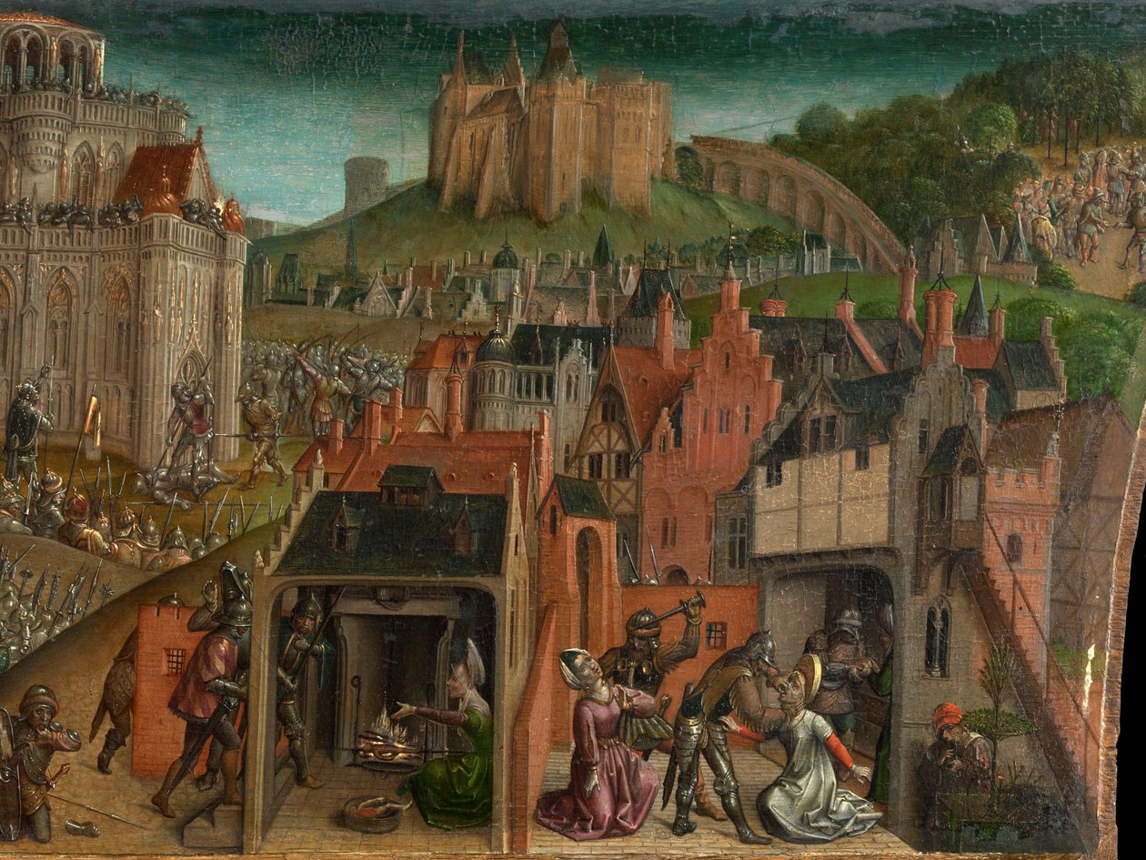 Conquest of Jerusalem by Titus (predella) by Vienna Master of Mary of Burgundy