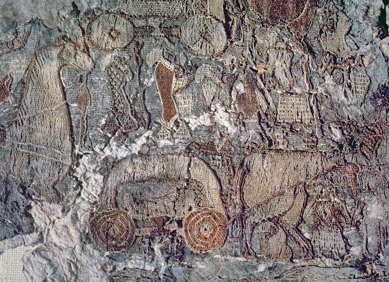 (Detail) of an Animal Pulling a Cart, from a Tapestry Found with the Oseberg Ship by Viking