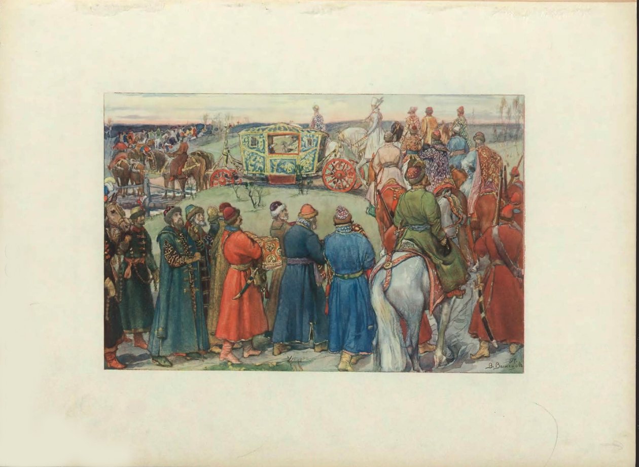 Tsars Alexei Mikhailovich Ride to the Hunt by Viktor Mikhaylovich Vasnetsov