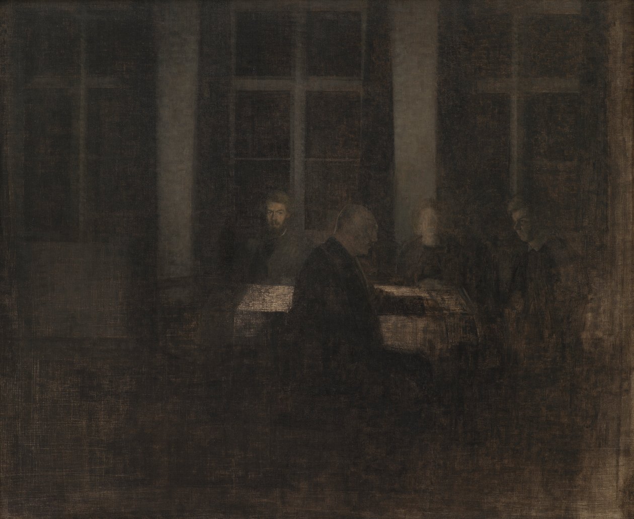 Evening in the Drawing Room by Vilhelm Hammershøi