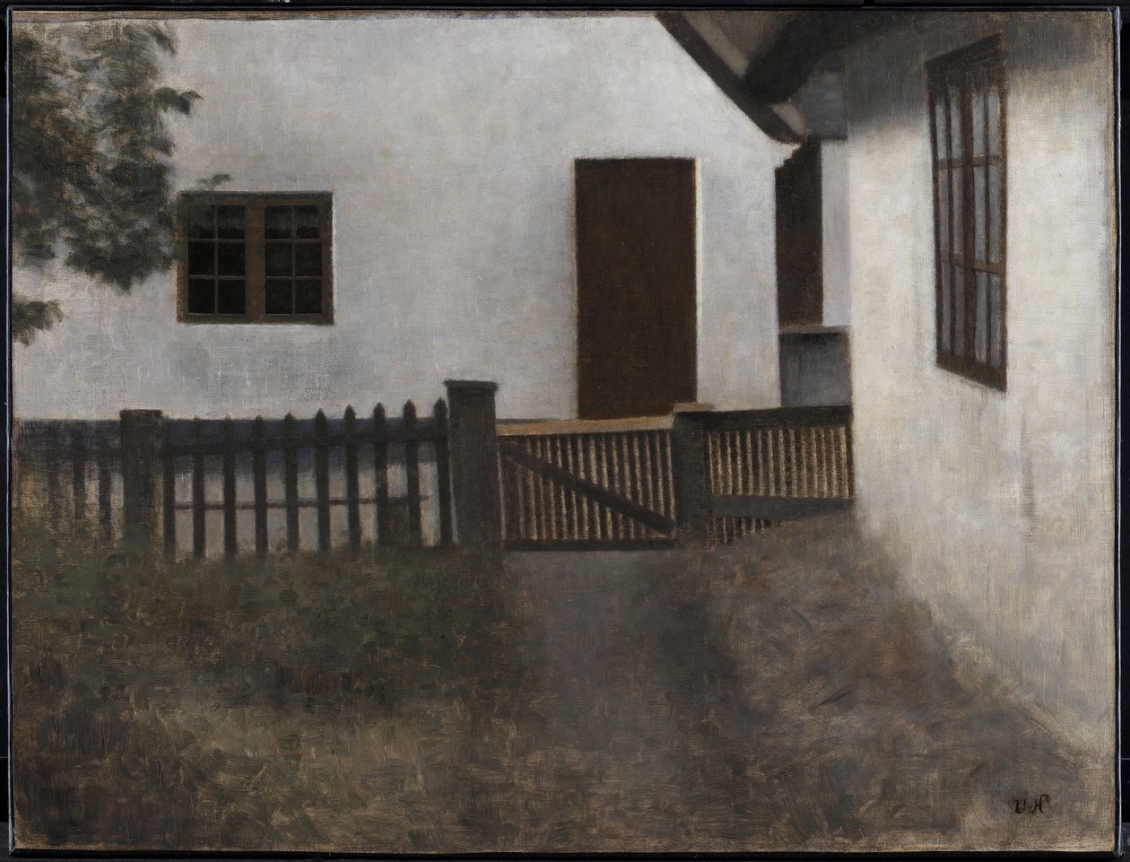 Husgavle. Frederiksværk. Summer. by Vilhelm Hammershøi