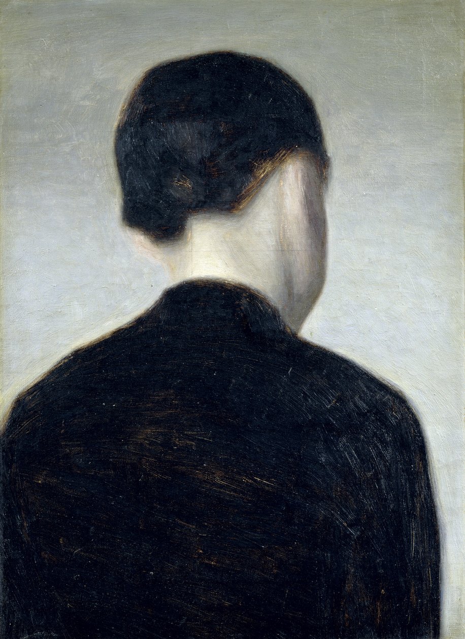 Seated Figure, Seen from Behind (Anna Hammershoi) by Vilhelm Hammershoi