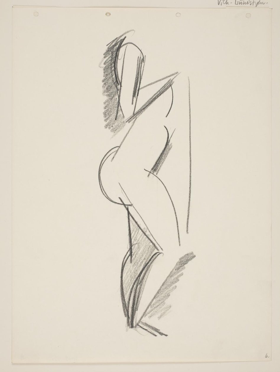 Standing Nude Woman, Profile to the Right, Drapery in Hand by Vilhelm Lundstrøm