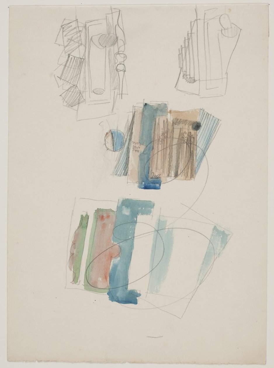 Study Sheet with Cubist Composition by Vilhelm Lundstrøm