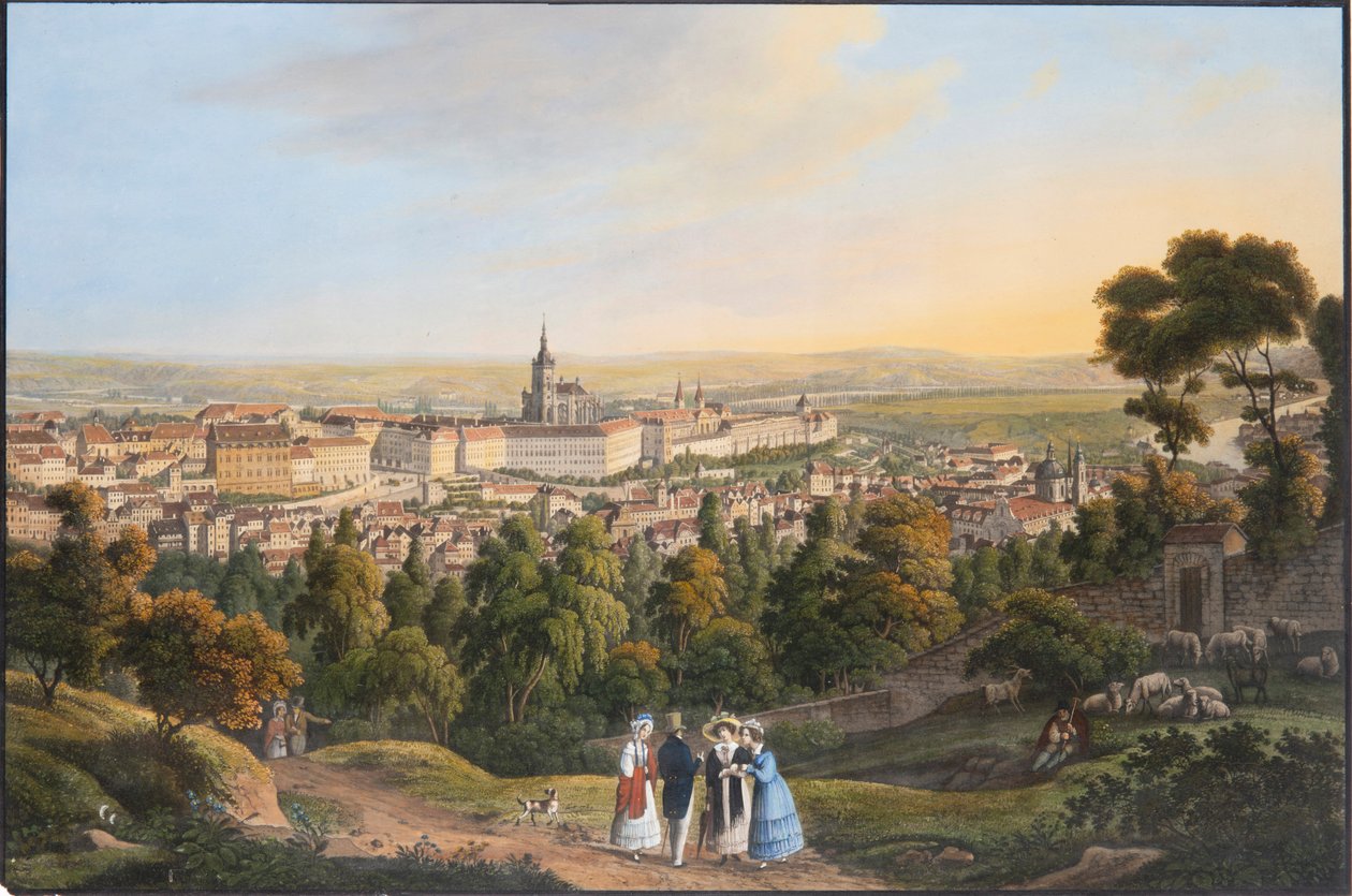 Prague Castle District Hradcany by Vincenc Morstadt