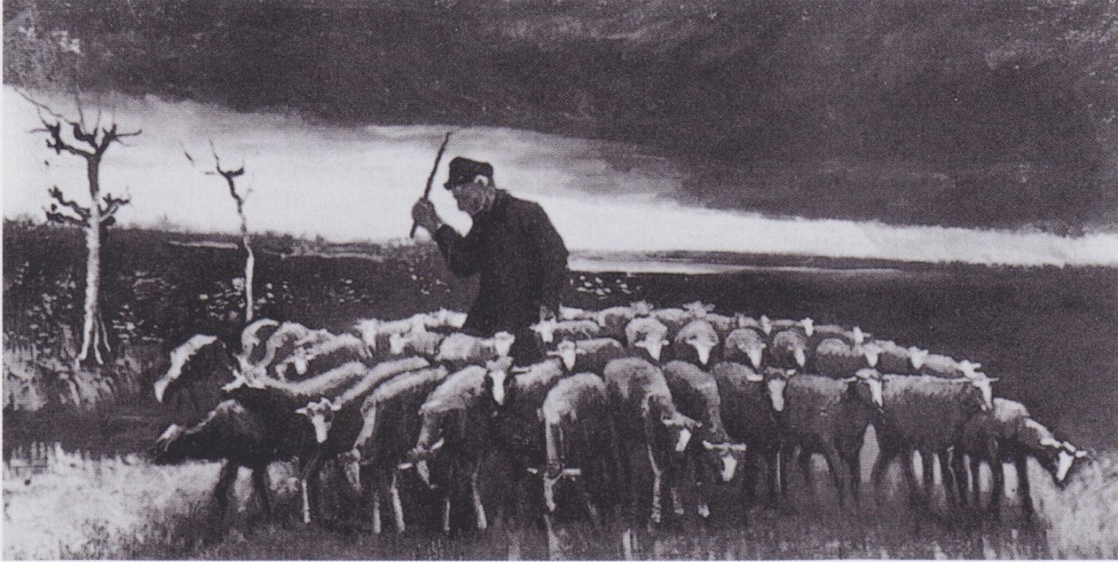 Shepherd with Flock (After the Storm) by Vincent van Gogh
