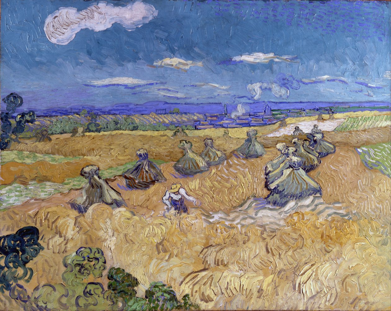 Wheat Fields with Reaper, Auvers by Vincent van Gogh