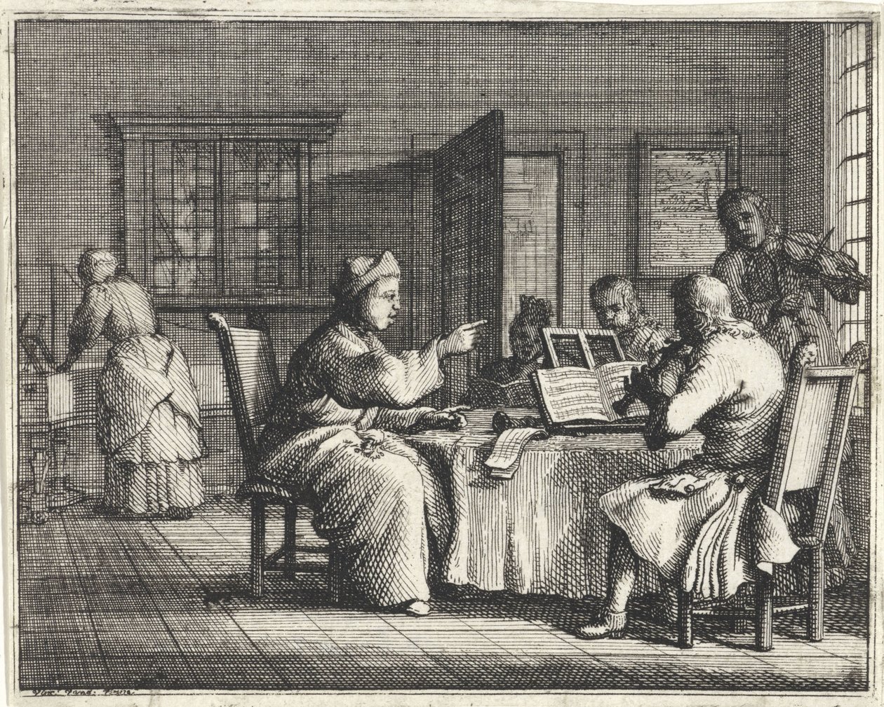 Music Teacher with Students by Vincent Laurensz. van der Vinne (II)
