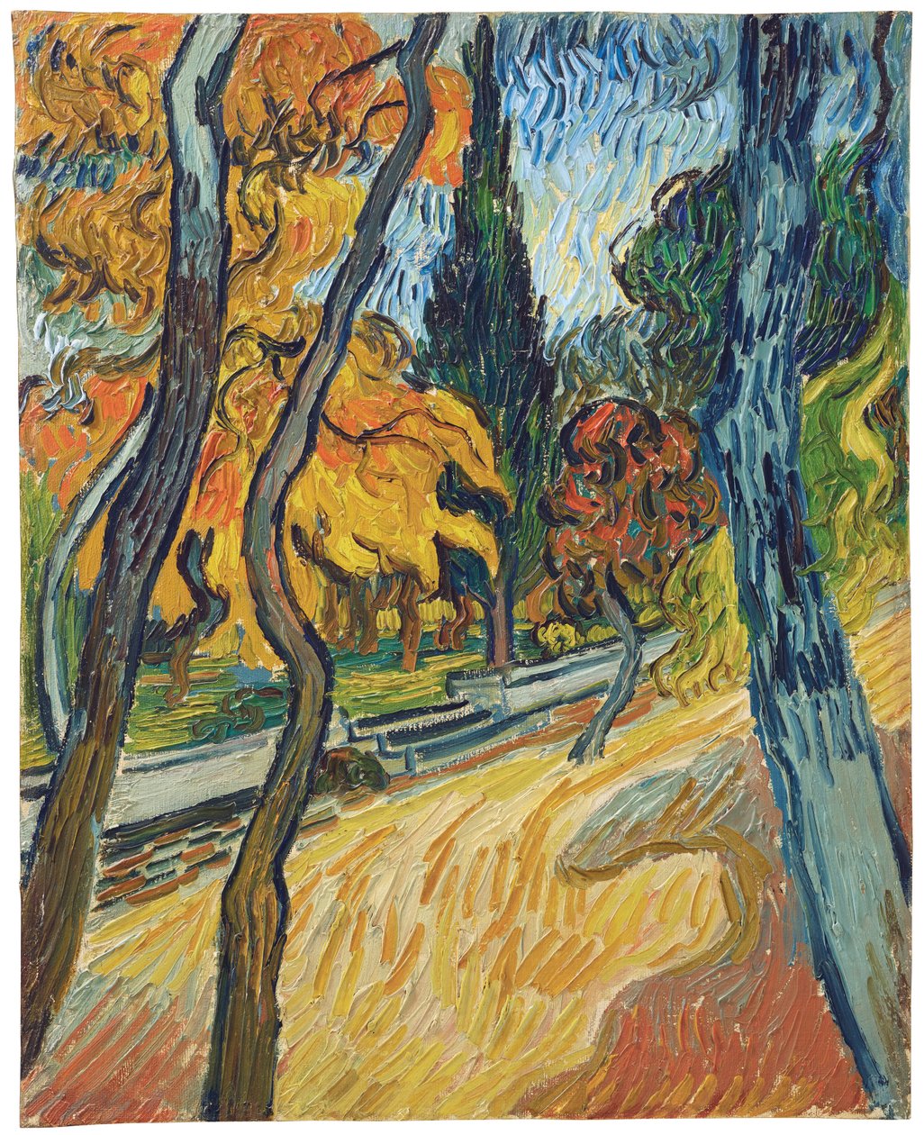 Trees in the Garden of the Asylum by Vincent van Gogh