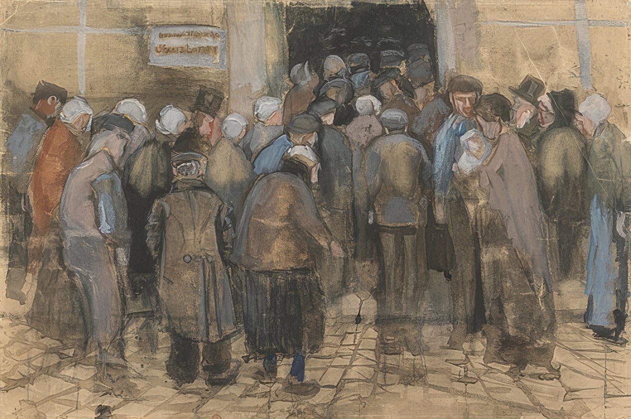 The Poor and the Money (Crowd in Front of the State Lottery Office). 1882 by Vincent van Gogh