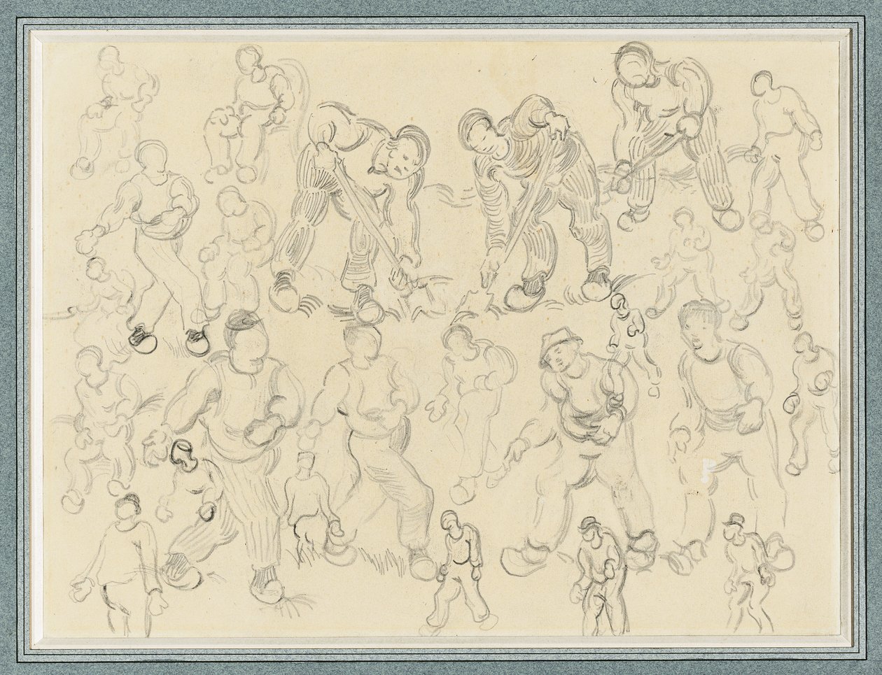 Studies of Peasants Working: Sowers and Diggers by Vincent van Gogh