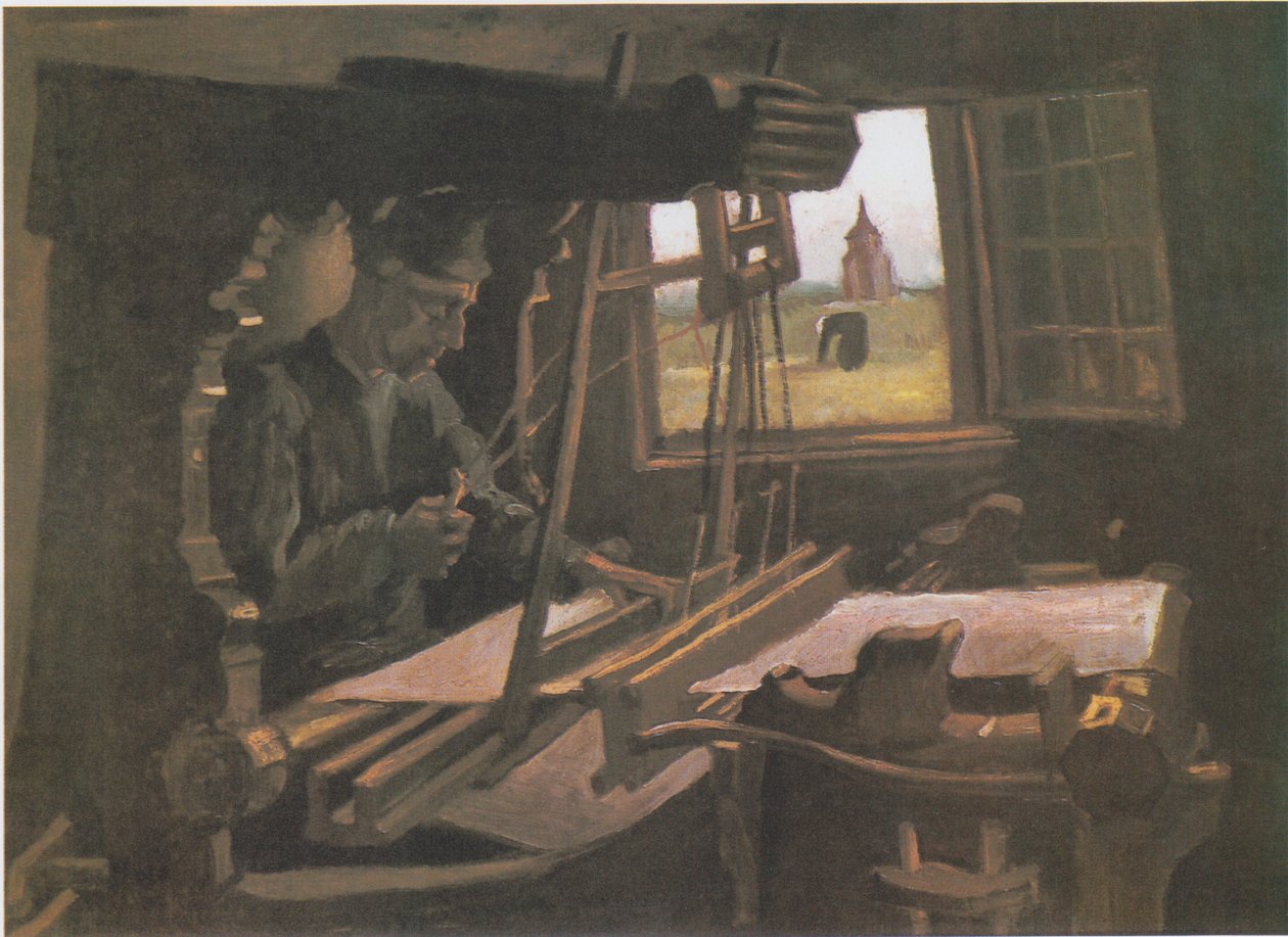 Weber in Front of an Open Window with View of the Tower of Nuenen by Vincent van Gogh