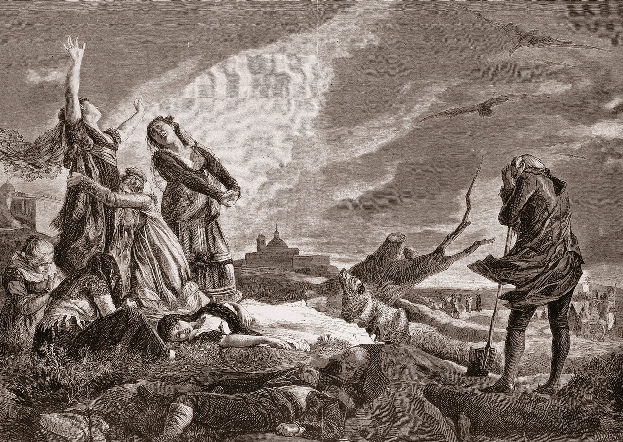 Spanish War of Independence: Funeral in La Moncloa, Madrid on May 3 by Vincente Gonzalez Palmaroli