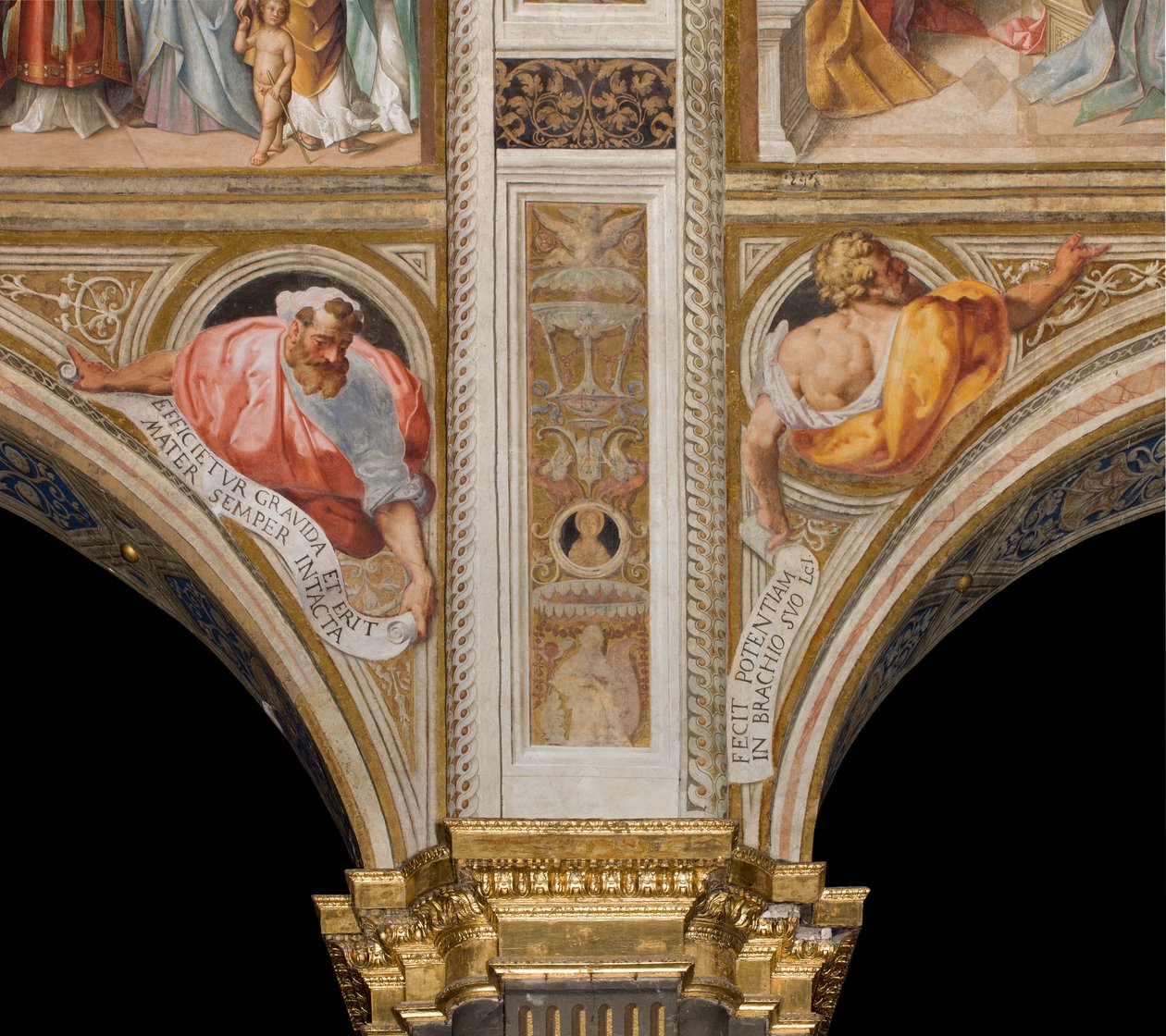 Central Nave, Plume Second and Third Span North, Vincenzo Campi 1573, Busts with Prophets by Vincenzo Campi