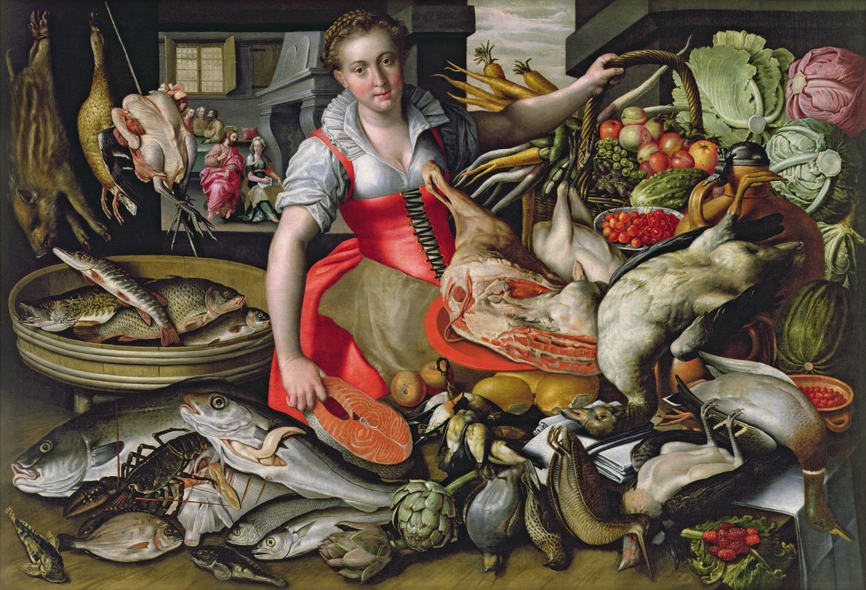 Martha preparing the meal for Jesus or Jesus at the House of Martha and Mary by Vincenzo Campi