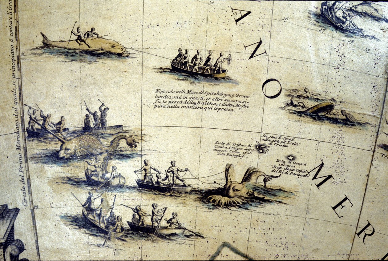 Whaling in the Pacific. (detail) by Vincenzo Maria Coronelli