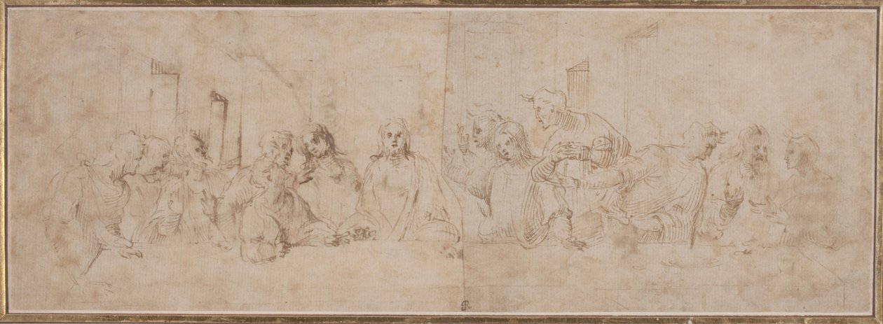 a) The Last Supper; b) Putti, c.1515 by Vincenzo Tamagni