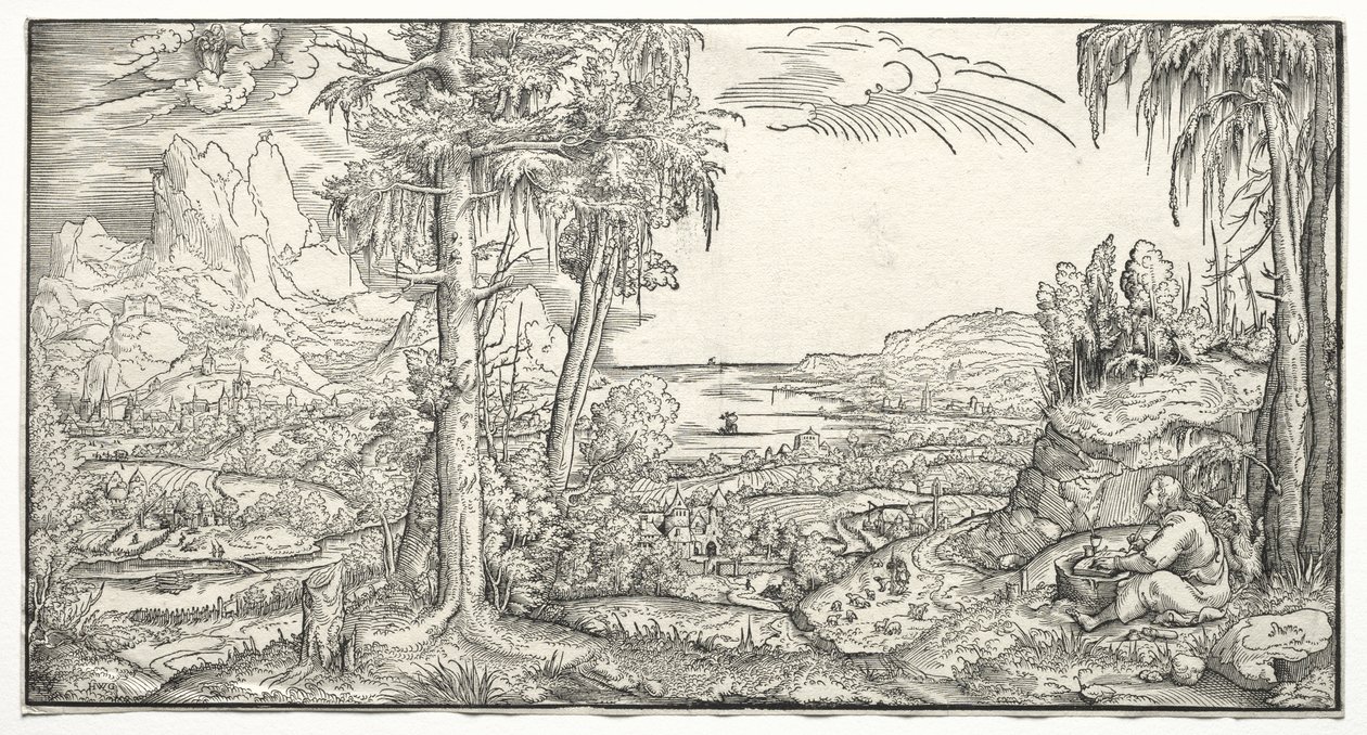 St. John on the Island of Patmos by Virgil Solis