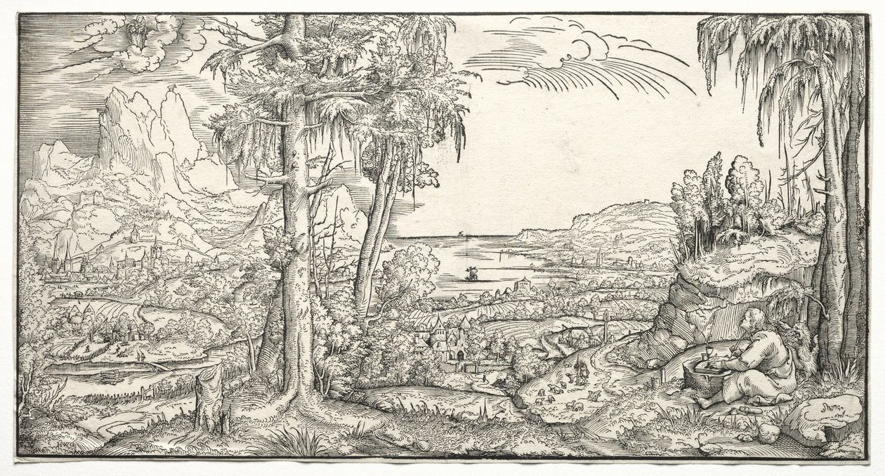St. John on the Island of Patmos by Virgilius Solis