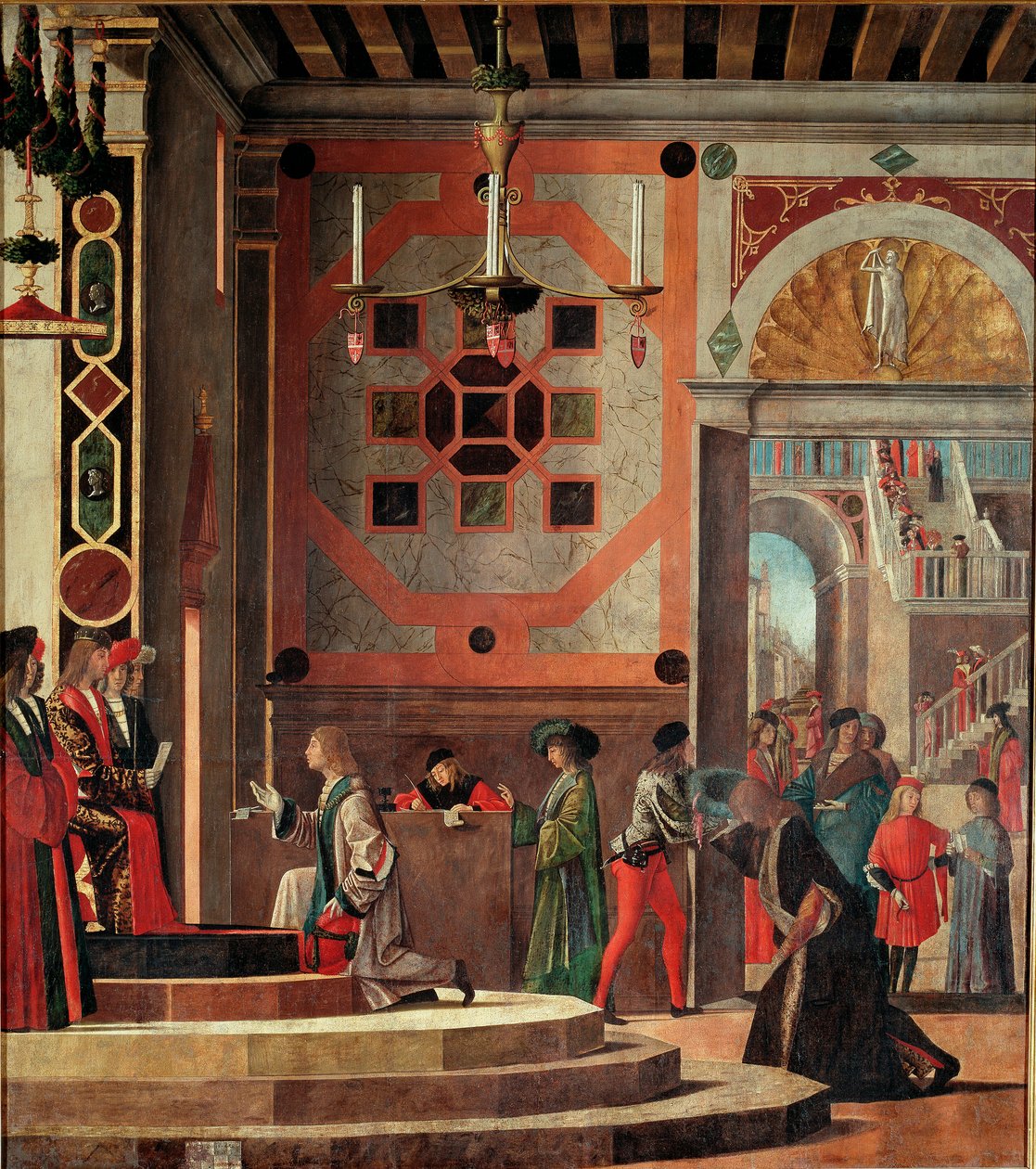 Cycle of the Life of Saint Ursula, Second Table: Goodbye of Ambassadors by Vittore Carpaccio