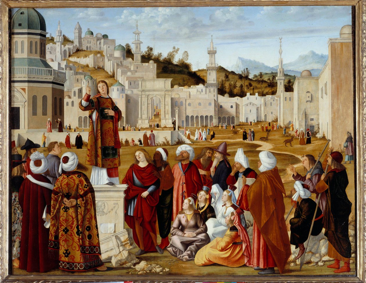 The Sermon of St. Stephen (St. Etienne) in Jerusalem by Vittore Carpaccio