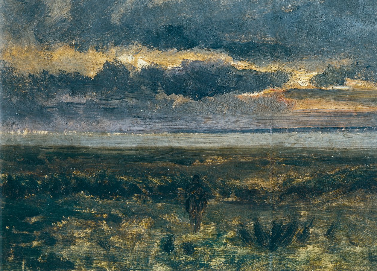 Sunset over sea by Vittorio Avondo