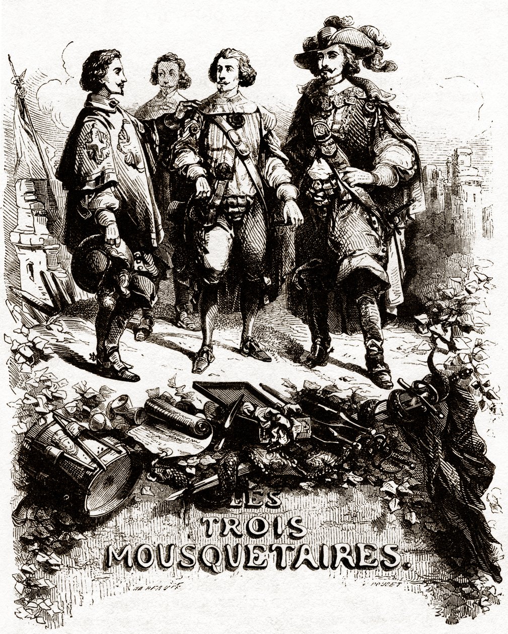 Title page from "The Three Musketeers" by Vivant (after) Beauce