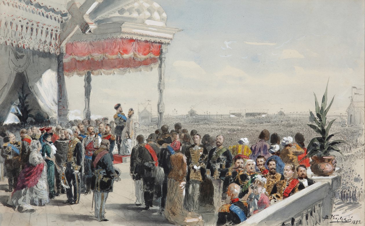 Public Festivities Following the Coronation of Emperor Alexander III on Khodynka Field by Vladimir Egorovic Makovsky