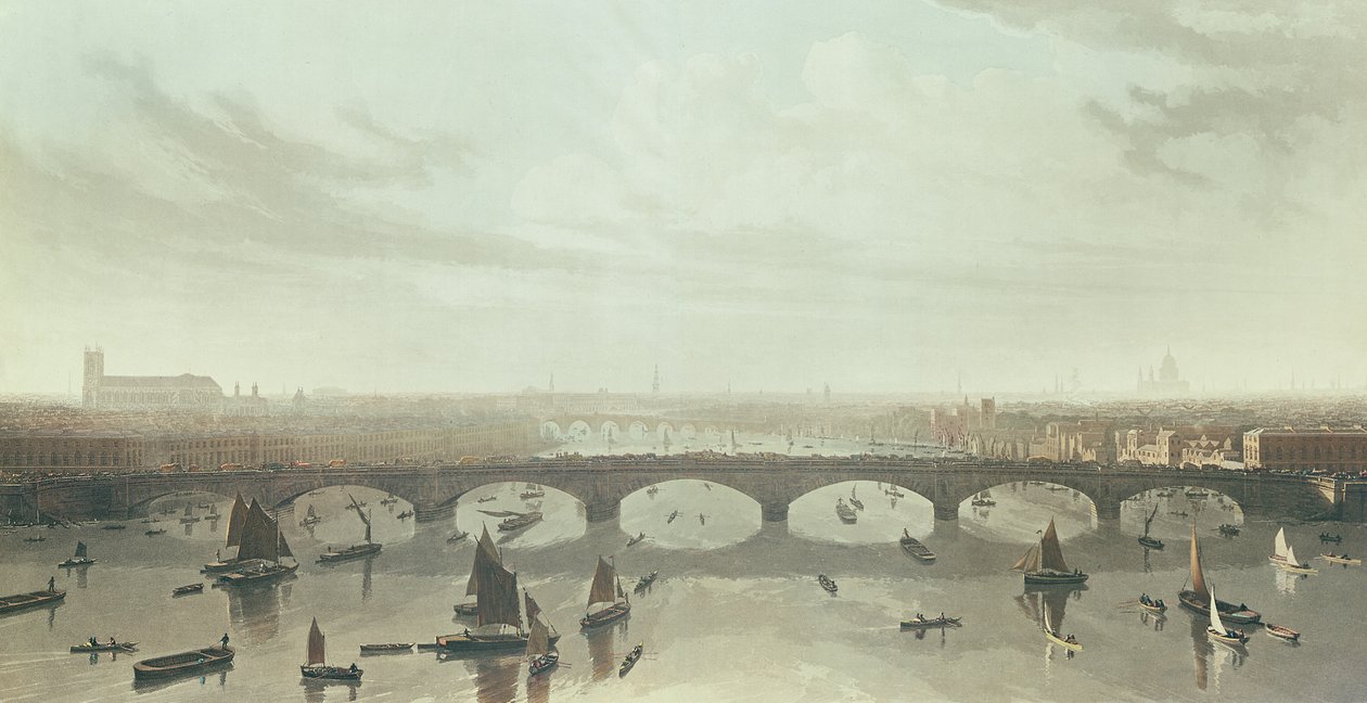 View of the Bridge Now Building Over the Thames at Vauxhall by W Daniel