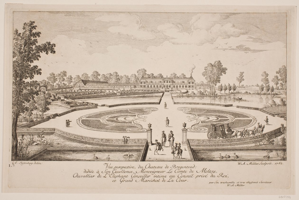 Perspective View of Bregentved Castle by W.A. Müller