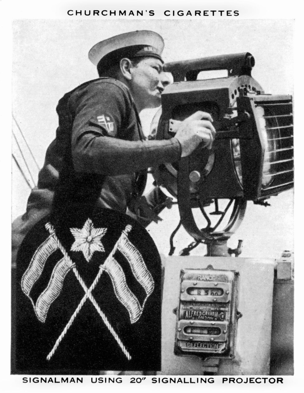 Signalman Using 20 Signalling Projector, 1937