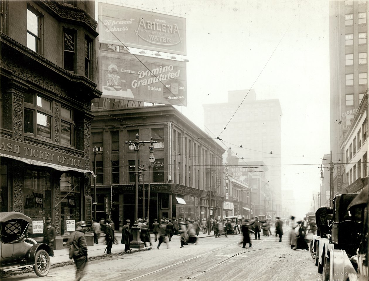 Pedestrian Traffic at the Intersection of Eighth and Olive Streets, Looking South Toward Olive Street by W.C. Persons